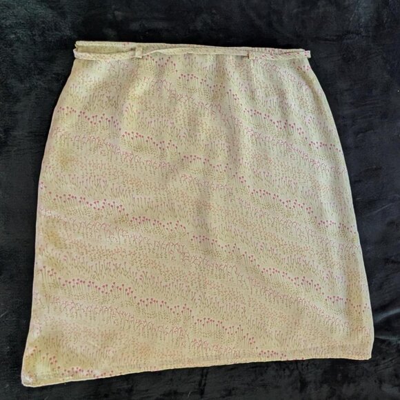 Aeropostale Pastel Green Floral A-Line Skirt with Pink Wildflower Print - Large - Picture 2 of 7